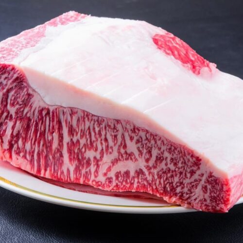 Alternative view of Wagyu Ohmi Striploin A5