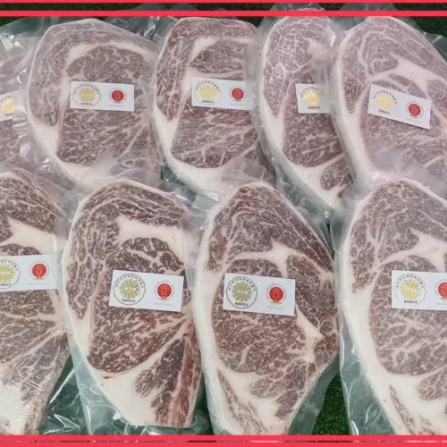 Alternative view of Wagyu Kobe Ribeye A4 ( Kobe แท้ 100% )