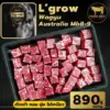 เนื้อวากิวออสเตรเลีย หั่นเต๋า L'grow MB8-9 นุ่มละมุน