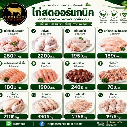 ไก่สดออร์แกนิค ปลอดสารเคมี เลี้ยงธรรมชาติ สุขภาพดีทุกมื้อ