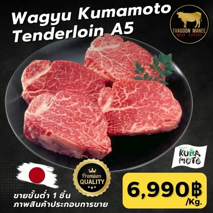 เนื้อสันในวากิว คุมาโมโตะ เกรด A5 วัตถุดิบระดับพรีเมียม
