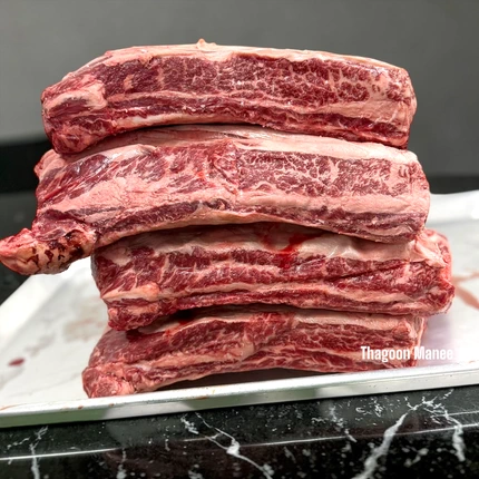 เนื้อแองกัส ส่วนซี่โครง (Short Rib) เกรด USDA Choice จาก 1855 Black Angus Beef