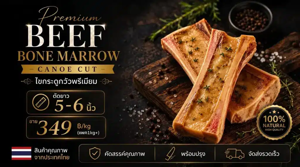 Premium Beef Bone Marrow – Canoe Cut | ไขกระดูกวัวพรีเมียม